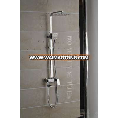 Bathroom Luxury Modern Wall Monted Brass Rain Shower Mixer Set